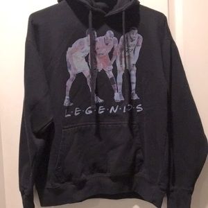 Rare! SAAD Collection mens pullover Graphic basketball LEGENDS hoodie Size M